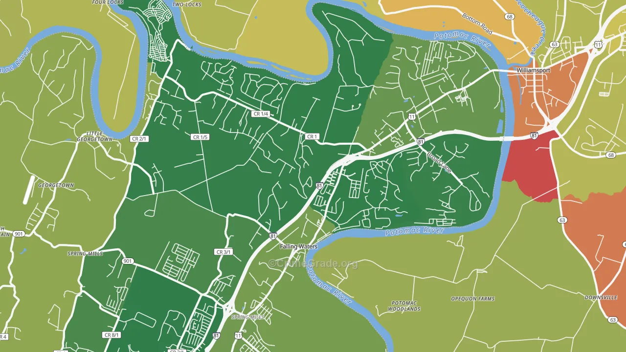 25419, WV Map of Drug-Related Crime Rates