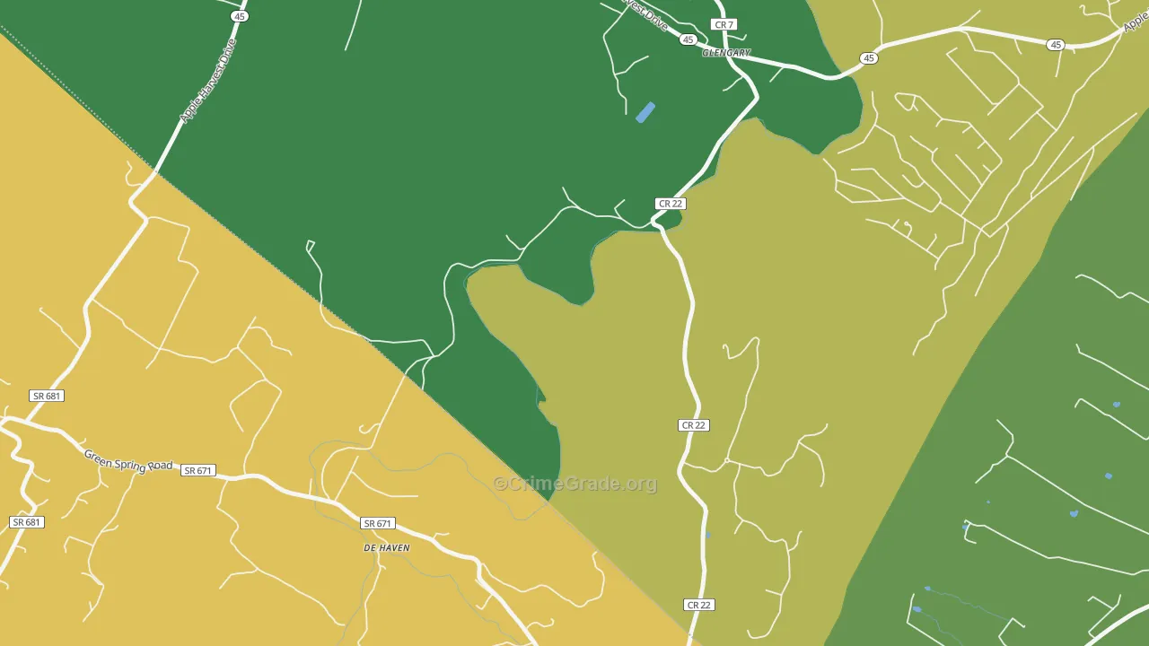 25421, WV Map of Drug-Related Crime Rates