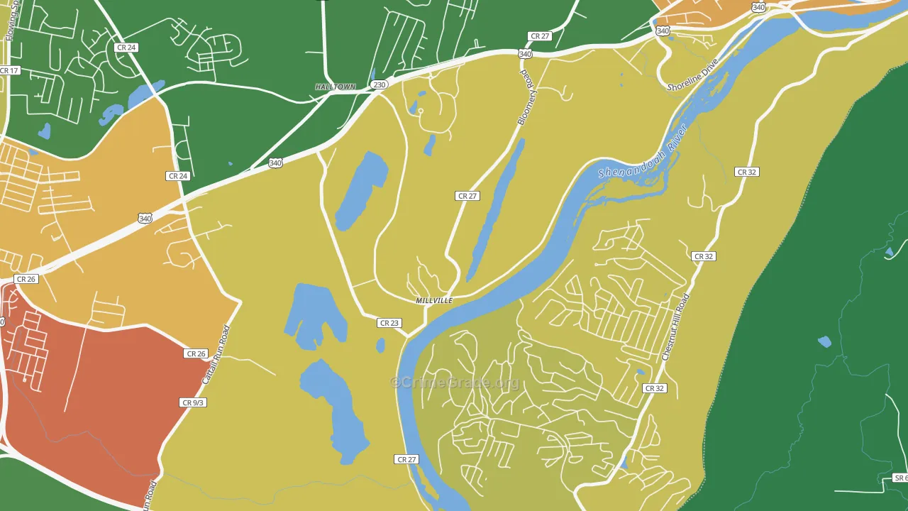 25432, WV Map of Drug-Related Crime Rates