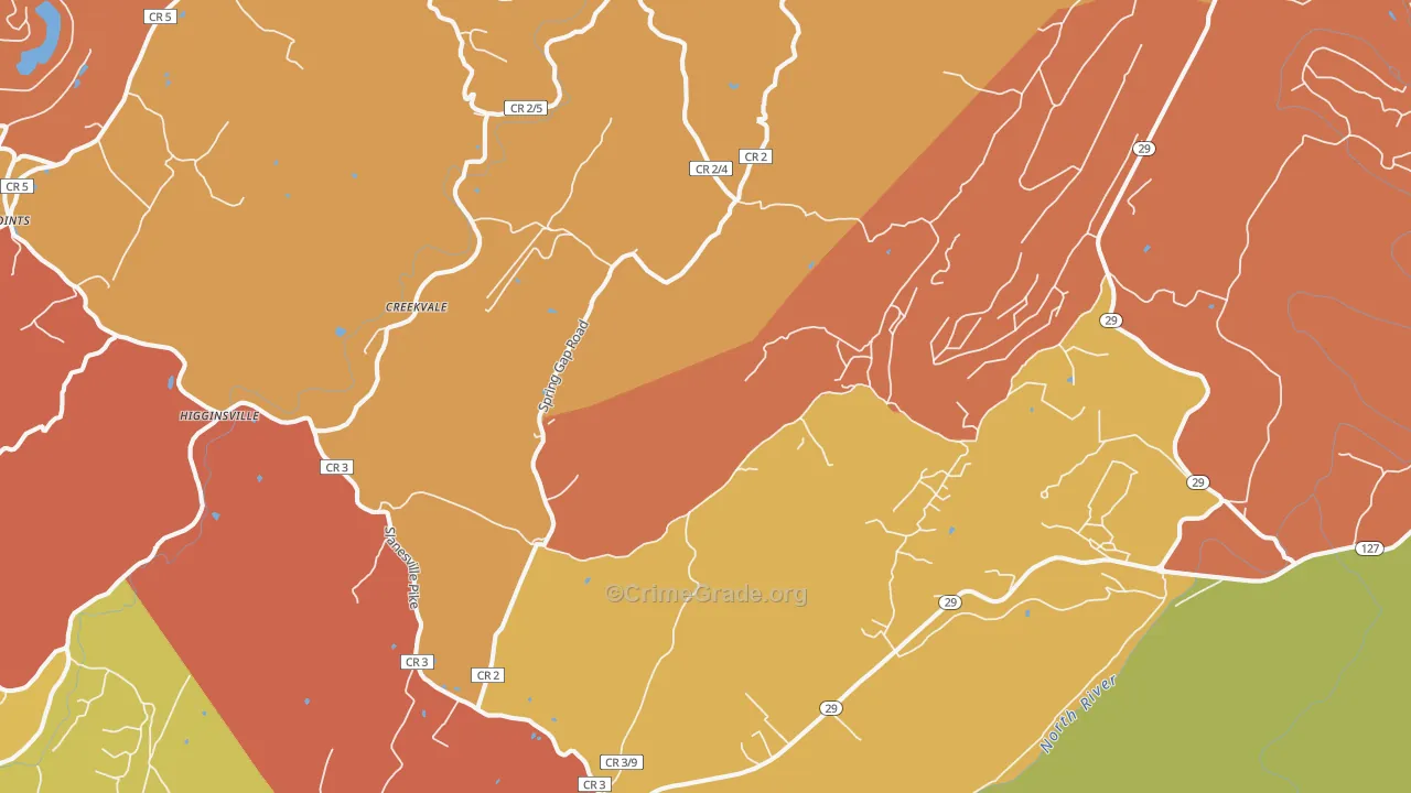 25444, WV Map of Drug-Related Crime Rates