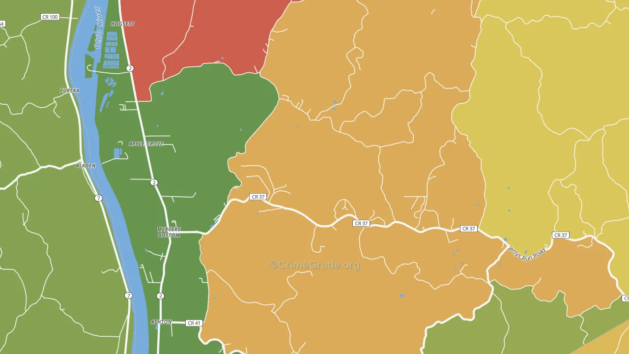 25502, WV Map of Drug-Related Crime Rates