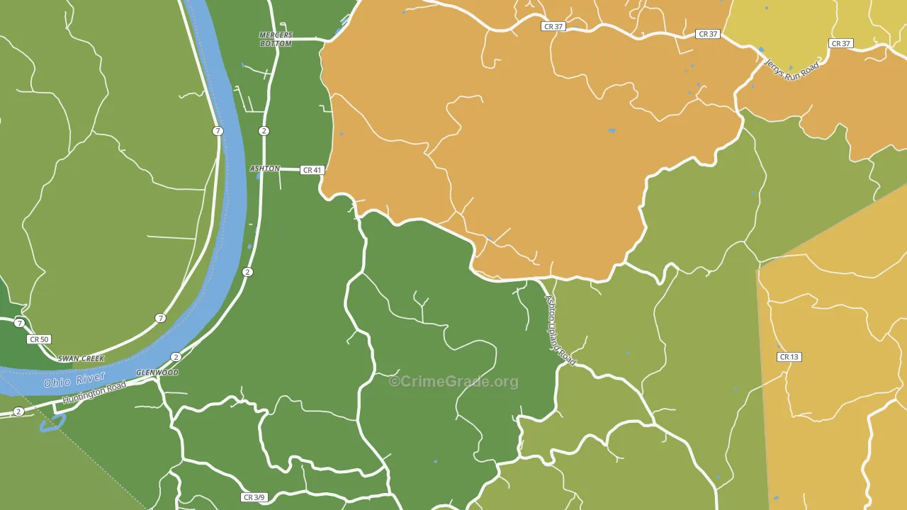 25503, WV Map of Drug-Related Crime Rates