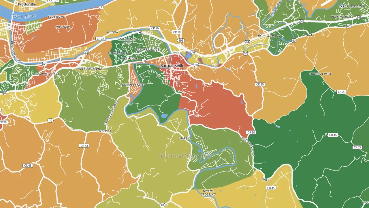 25504, WV Map of Drug-Related Crime Rates