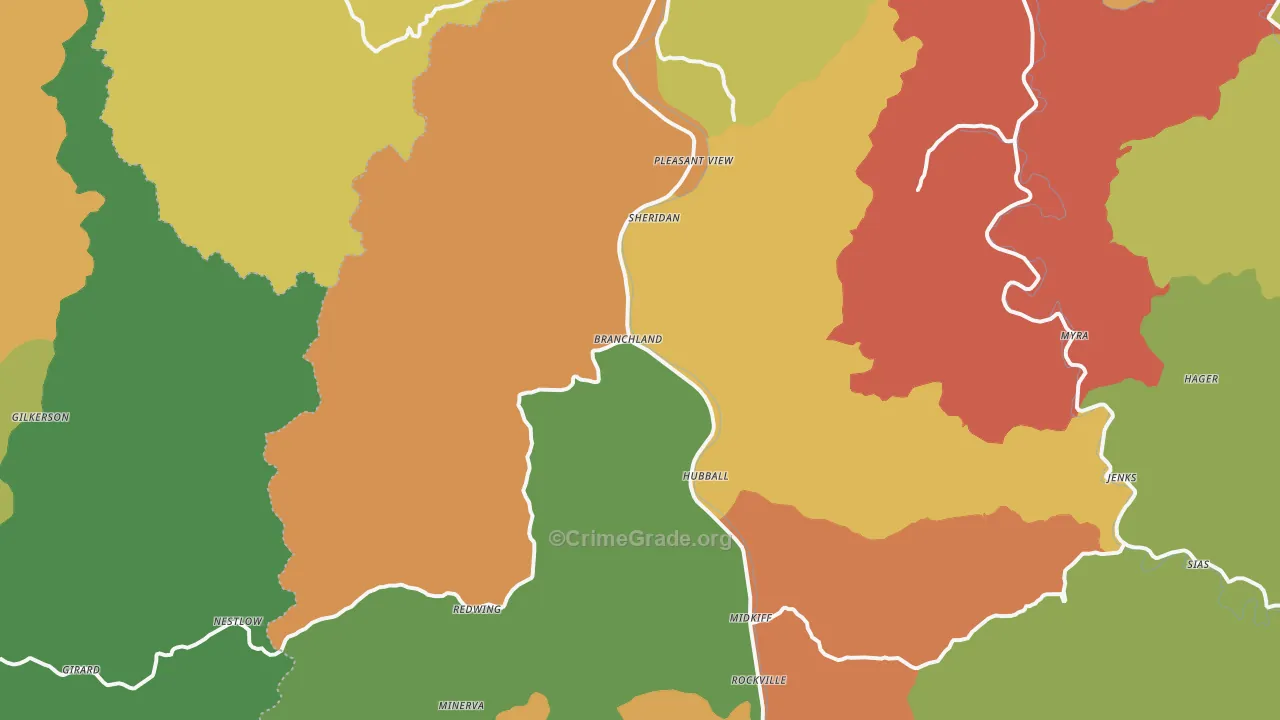 25506, WV Map of Drug-Related Crime Rates