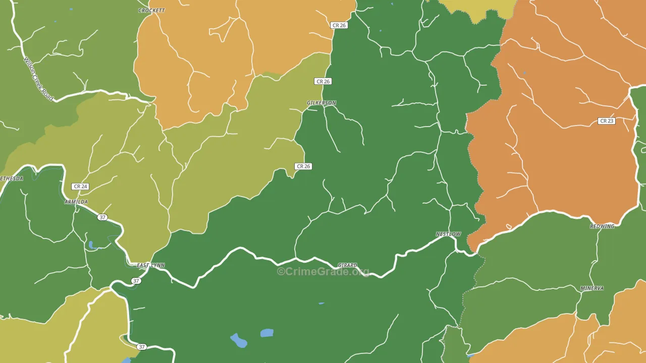 25512, WV Map of Drug-Related Crime Rates
