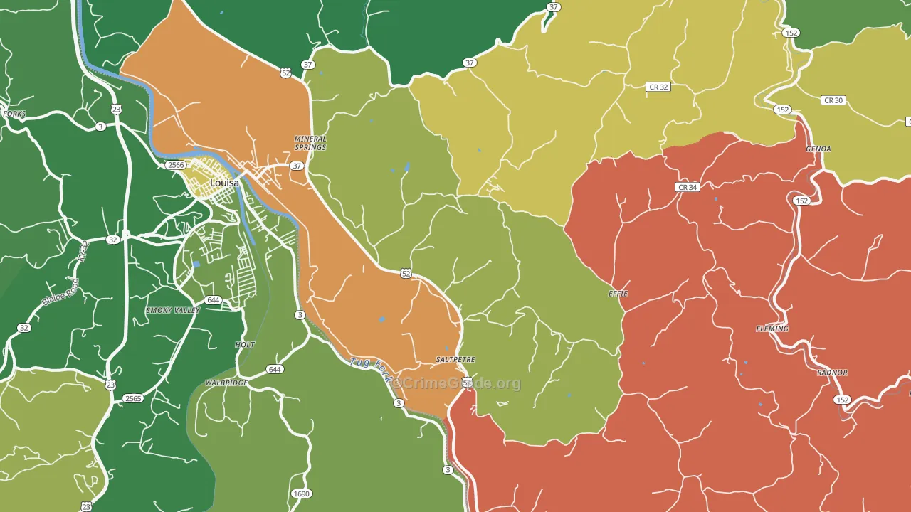25514, WV Map of Drug-Related Crime Rates
