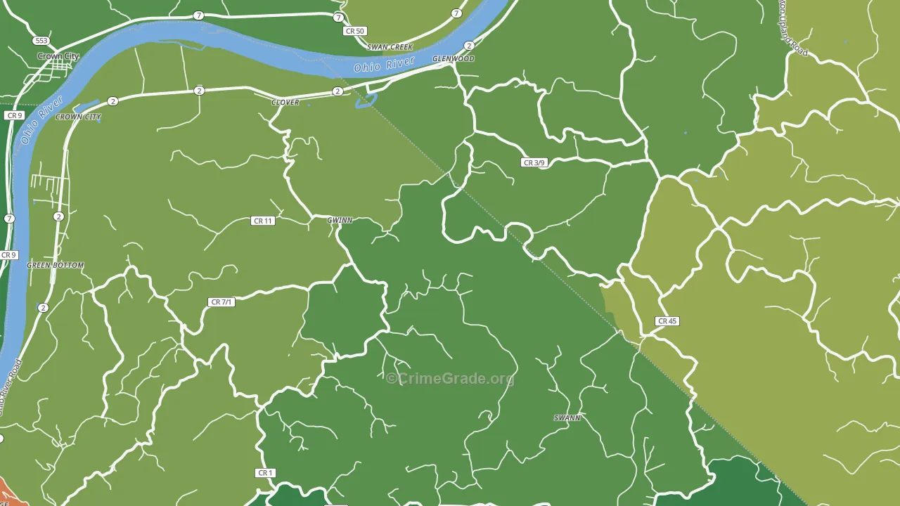25520, WV Map of Drug-Related Crime Rates