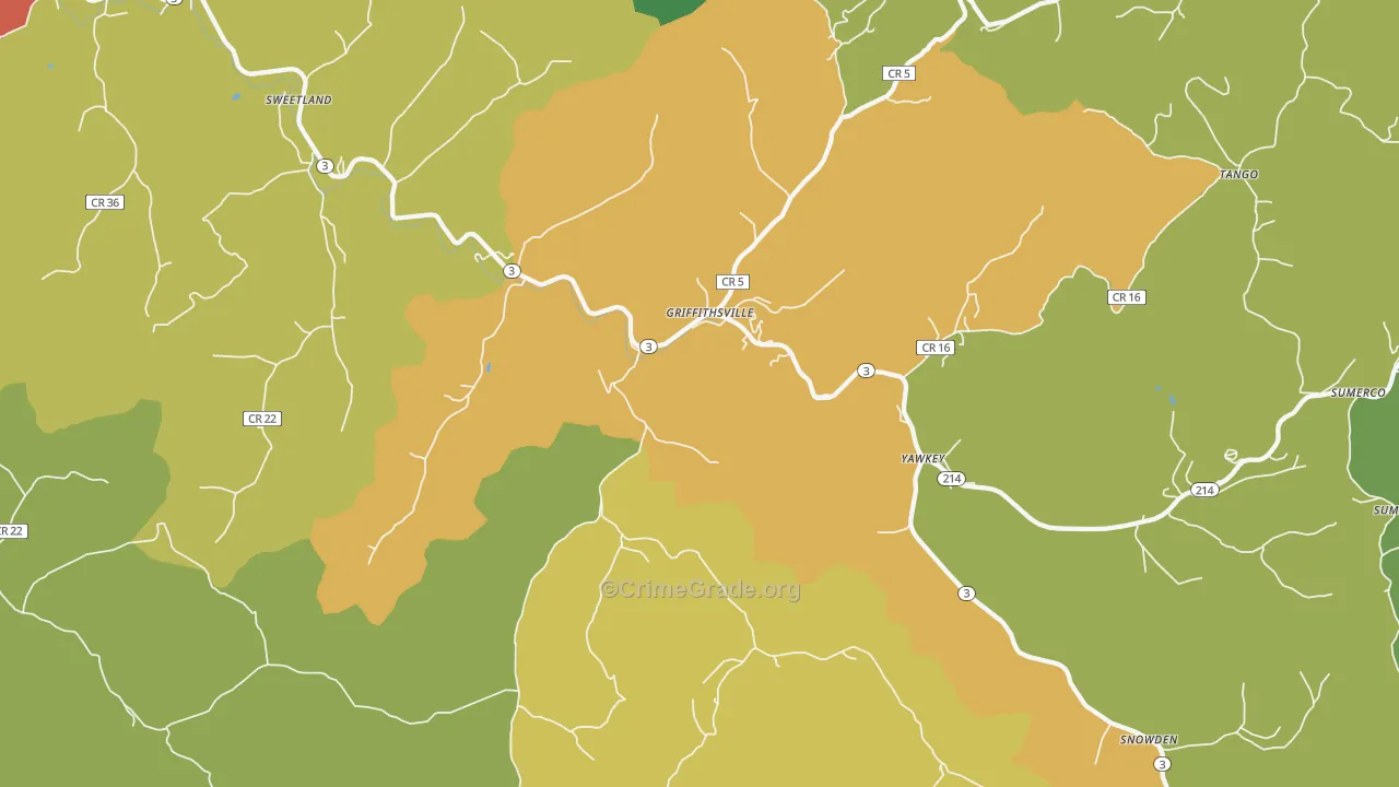 25521, WV Map of Drug-Related Crime Rates