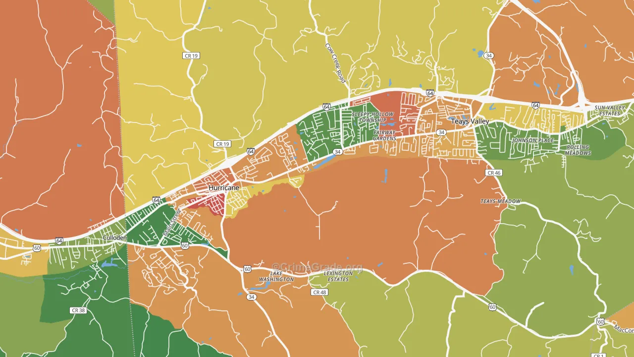 25526, WV Map of Drug-Related Crime Rates