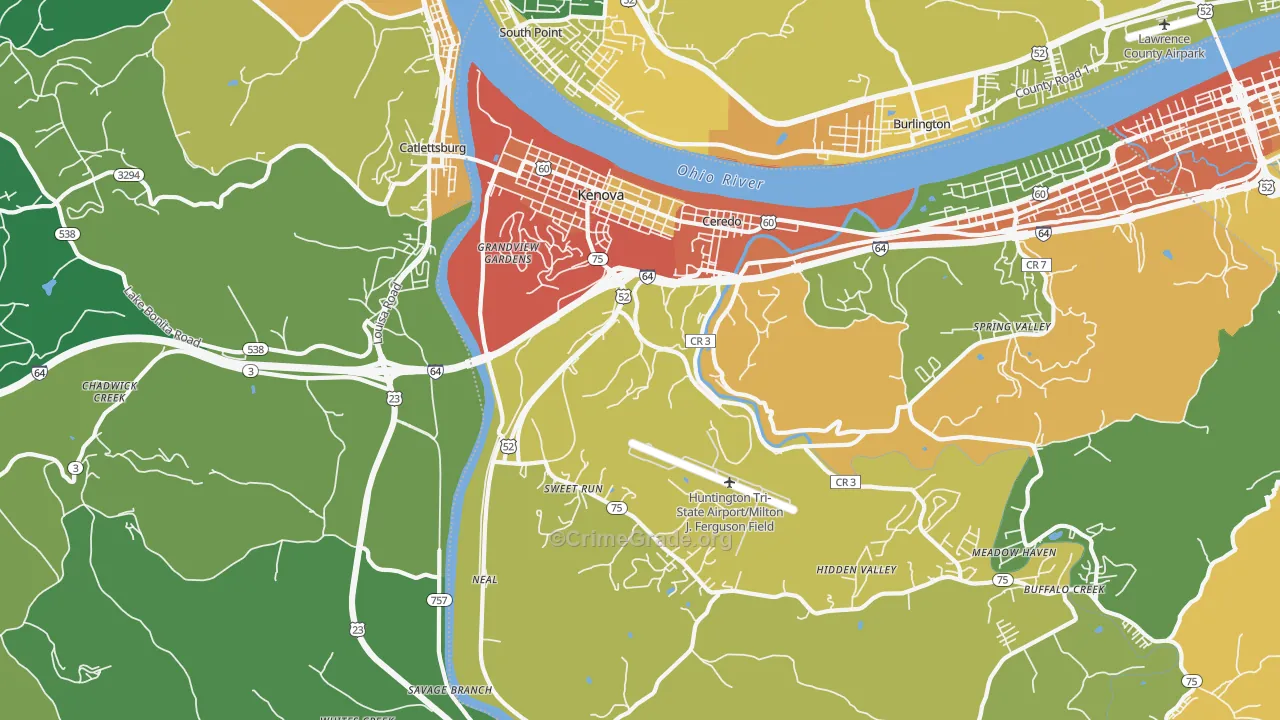 25530, WV Map of Drug-Related Crime Rates