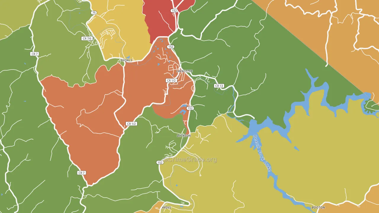 25535, WV Map of Drug-Related Crime Rates