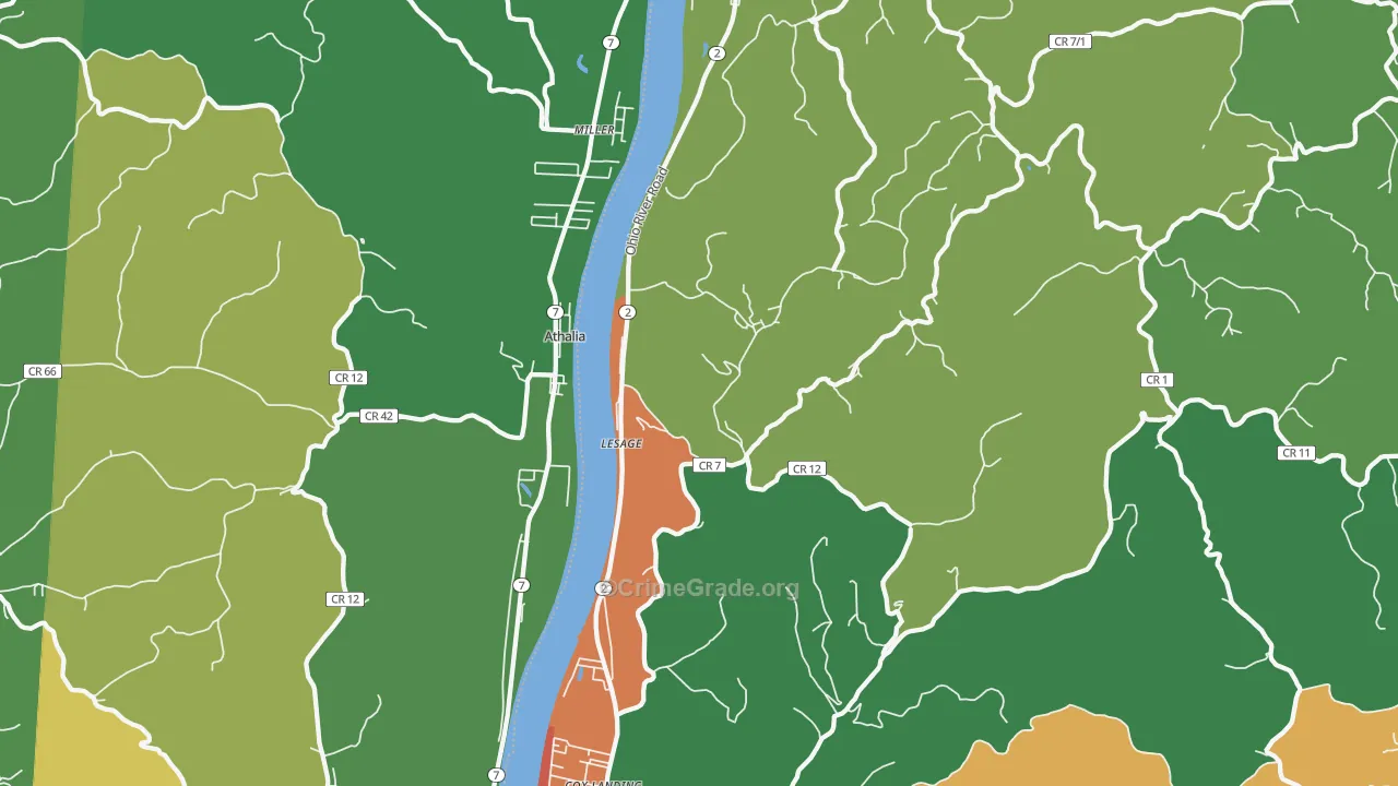 25537, WV Map of Drug-Related Crime Rates