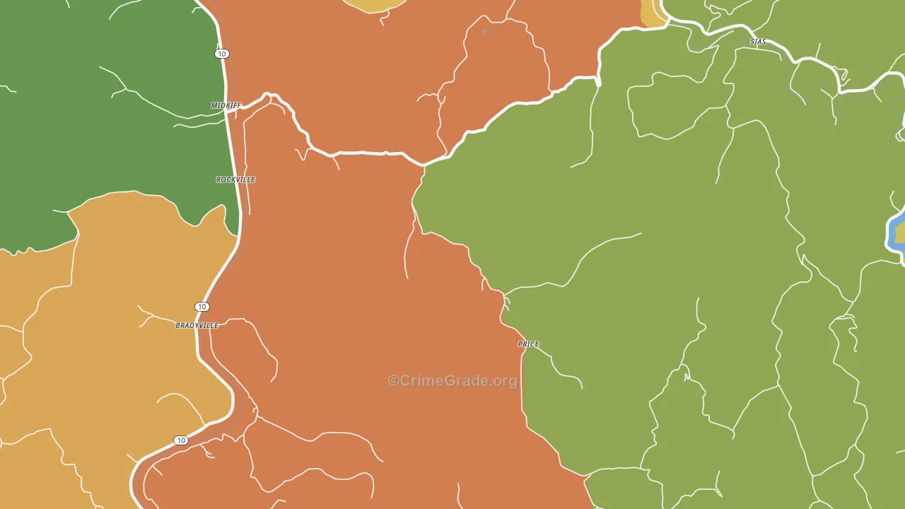25540, WV Map of Drug-Related Crime Rates