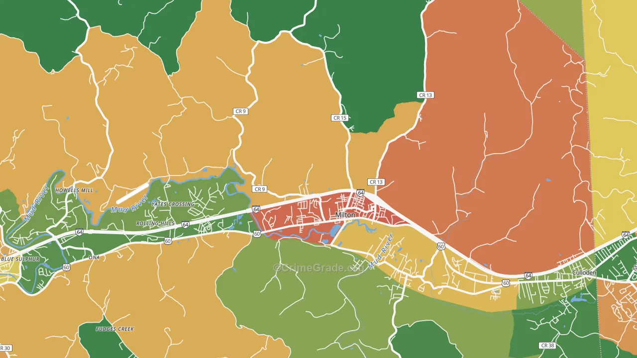 25541, WV Map of Drug-Related Crime Rates
