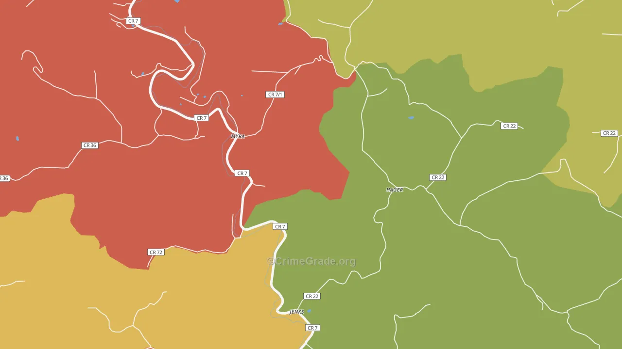 25544, WV Map of Drug-Related Crime Rates