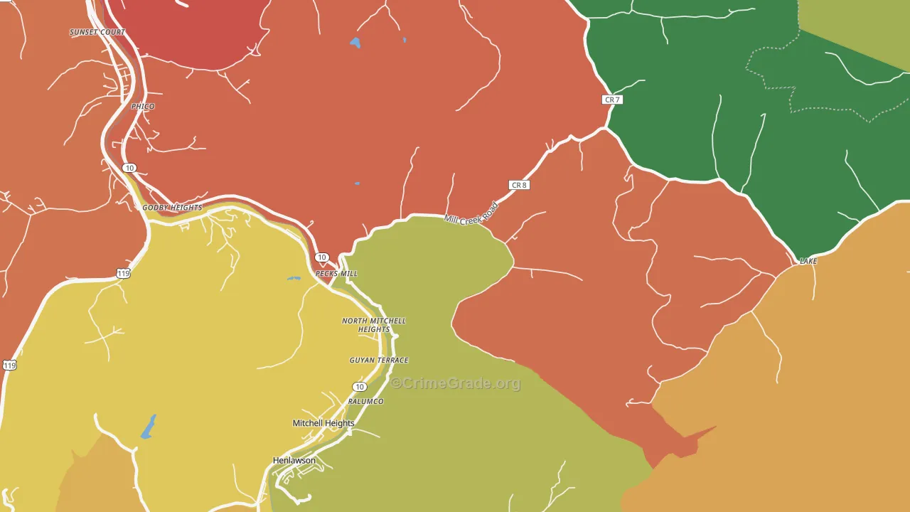 25547, WV Map of Drug-Related Crime Rates