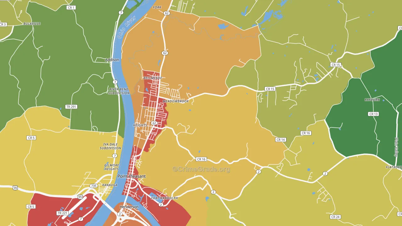 25550, WV Map of Drug-Related Crime Rates