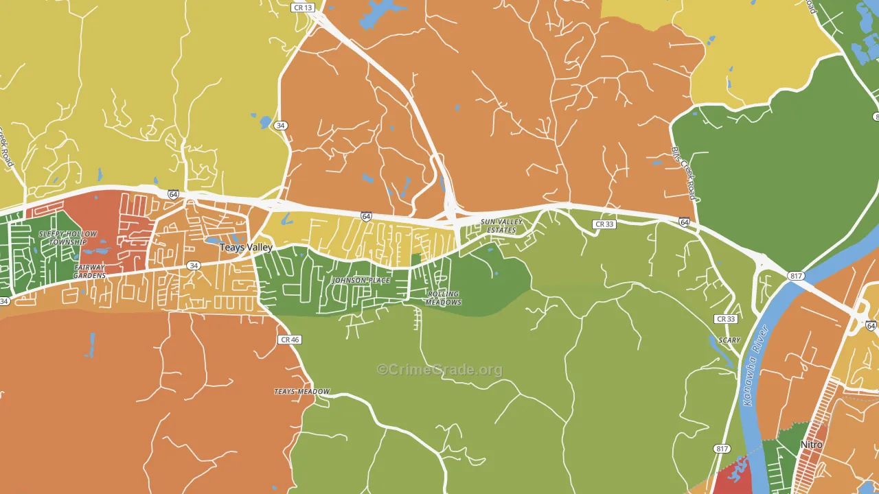 25560, WV Map of Drug-Related Crime Rates