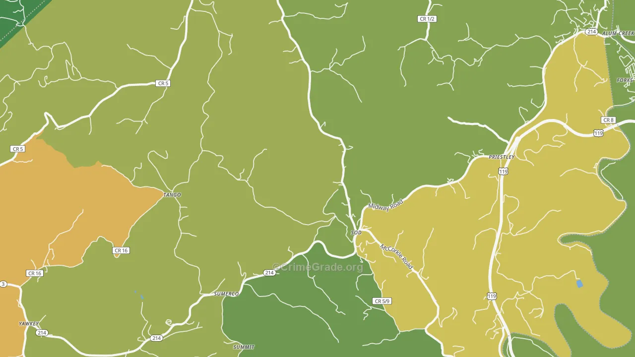 25564, WV Map of Drug-Related Crime Rates