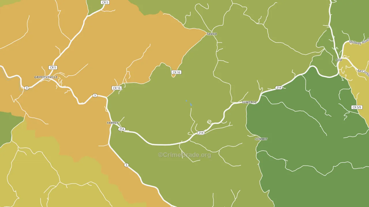 25573, WV Map of Drug-Related Crime Rates