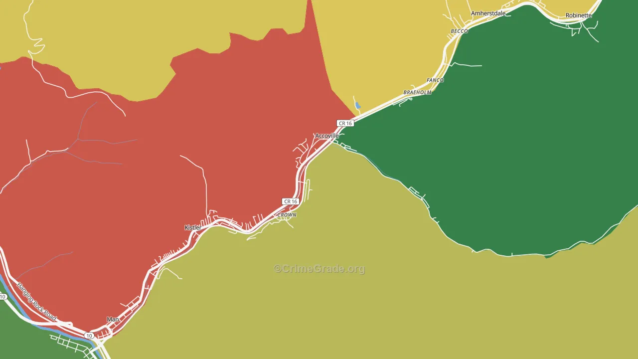 25606, WV Map of Drug-Related Crime Rates
