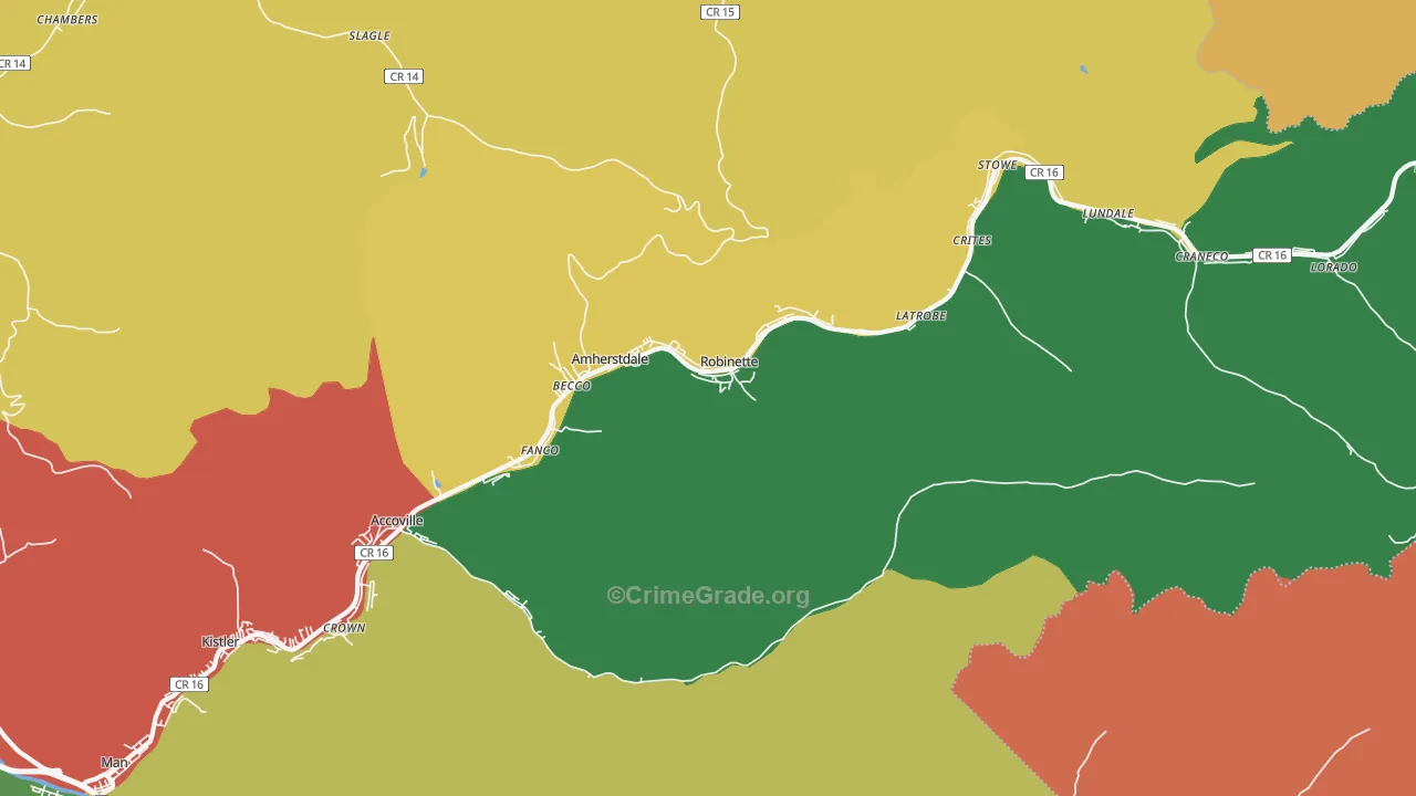 25607, WV Map of Drug-Related Crime Rates