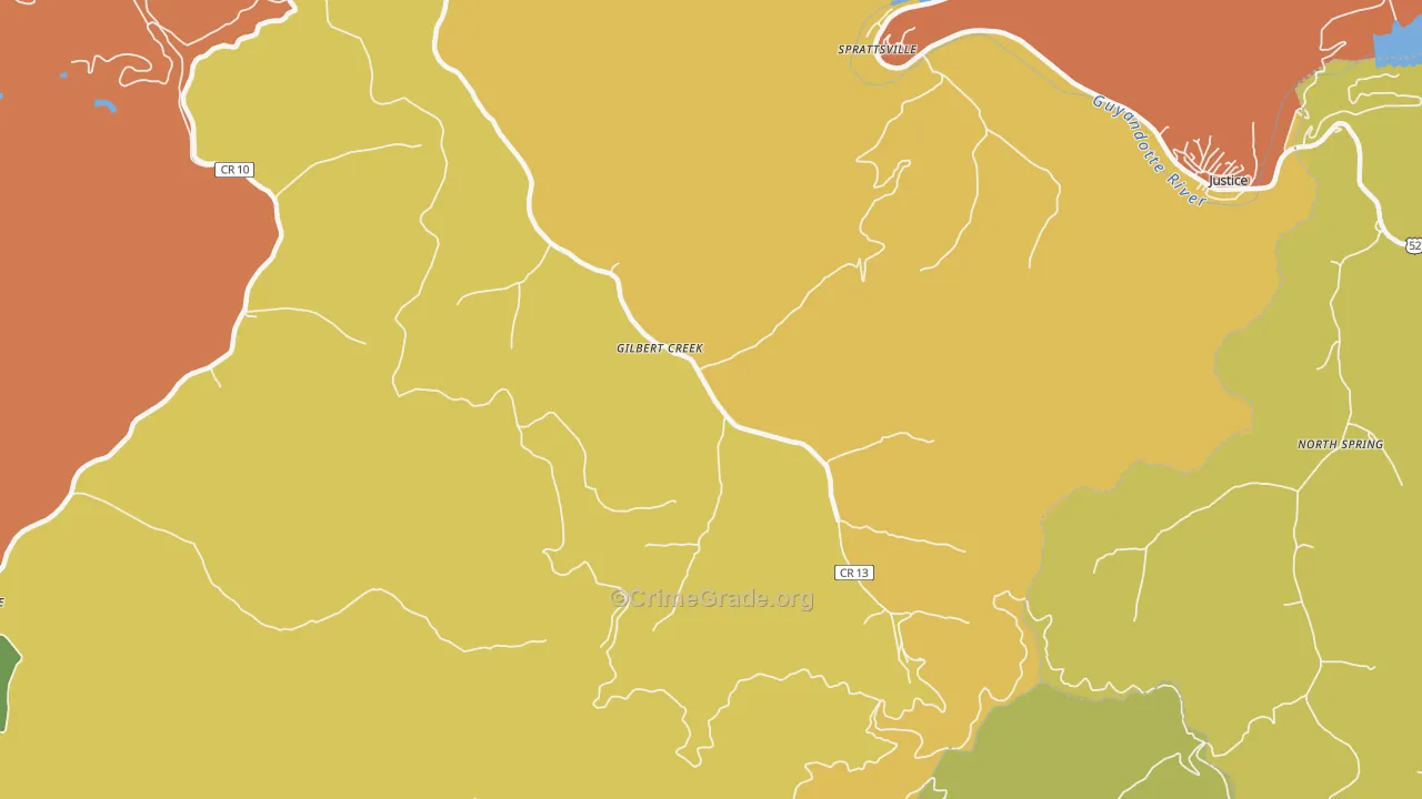 25608, WV Map of Drug-Related Crime Rates