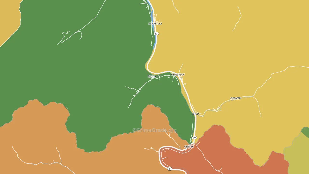 25611, WV Map of Drug-Related Crime Rates
