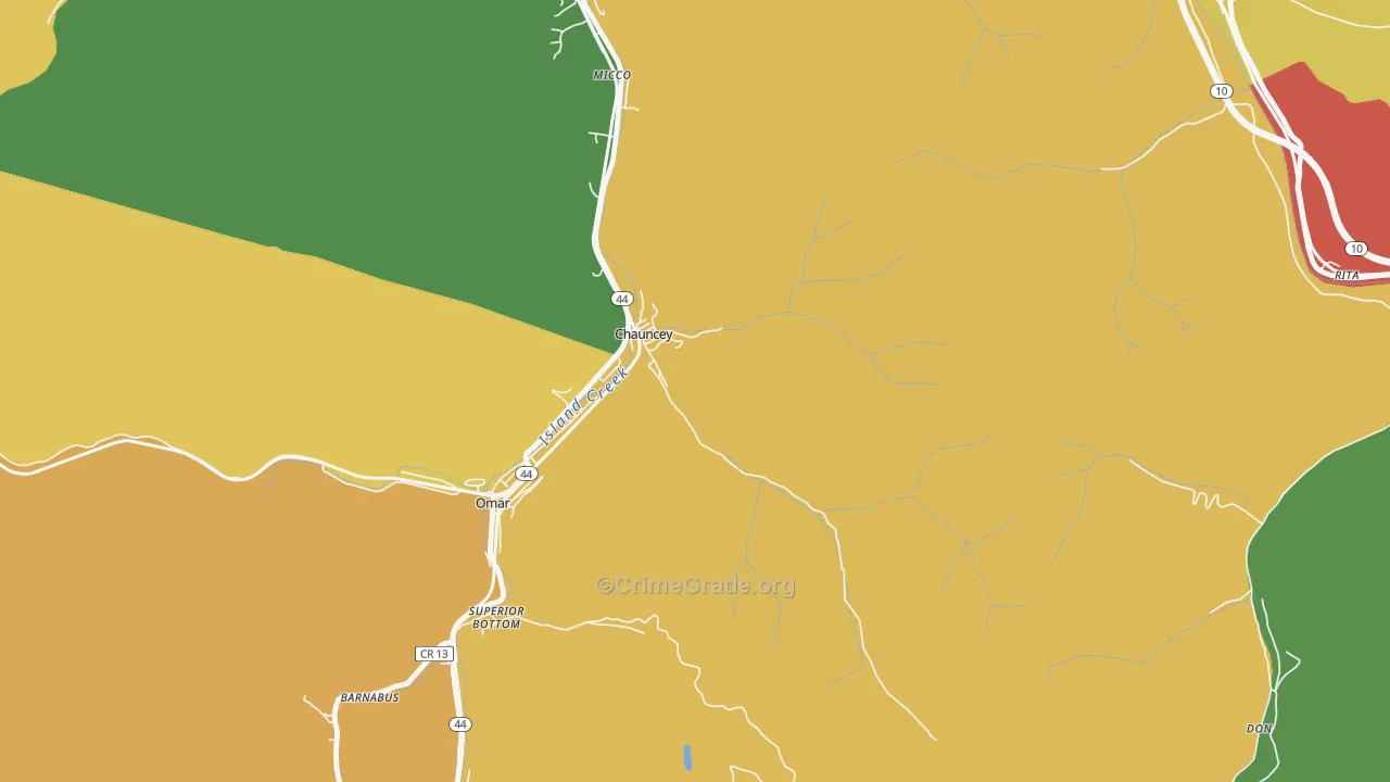 25612, WV Map of Drug-Related Crime Rates