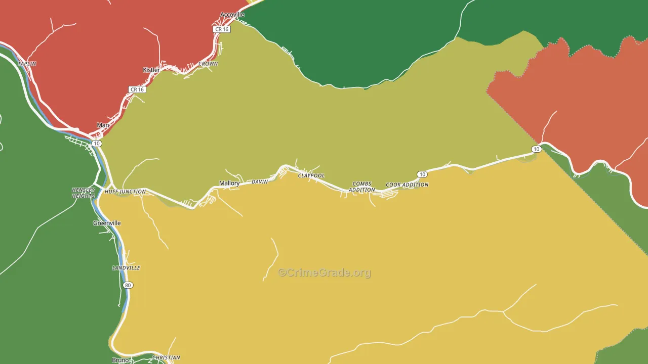 25617, WV Map of Drug-Related Crime Rates