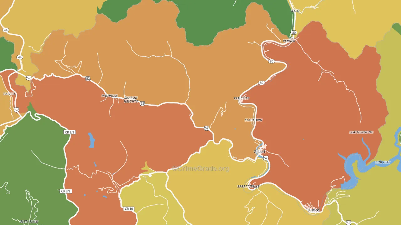 25621, WV Map of Drug-Related Crime Rates