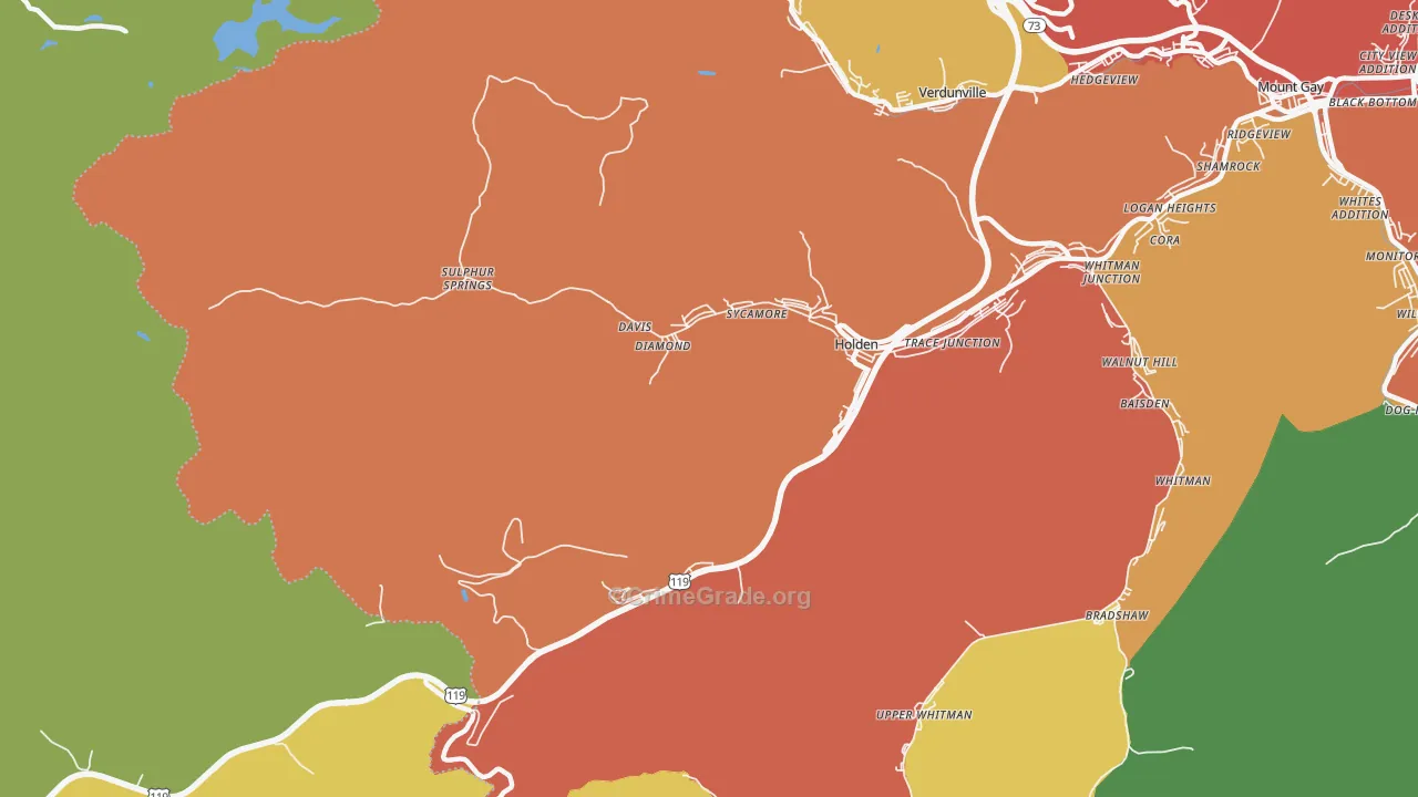 25625, WV Map of Drug-Related Crime Rates