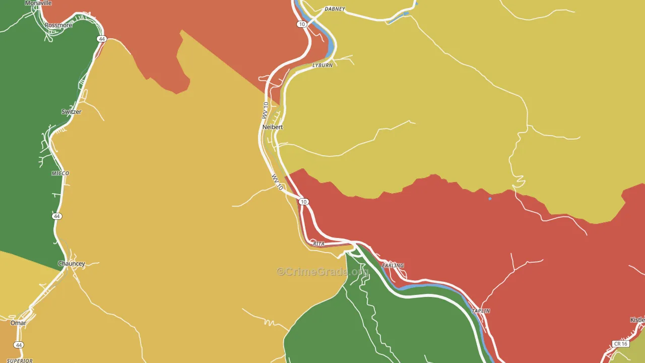 25632, WV Map of Drug-Related Crime Rates