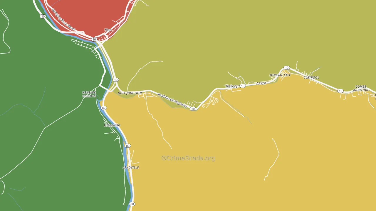 25634, WV Map of Drug-Related Crime Rates