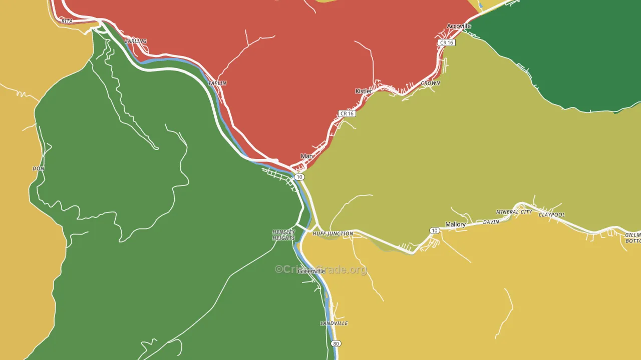 25635, WV Map of Drug-Related Crime Rates