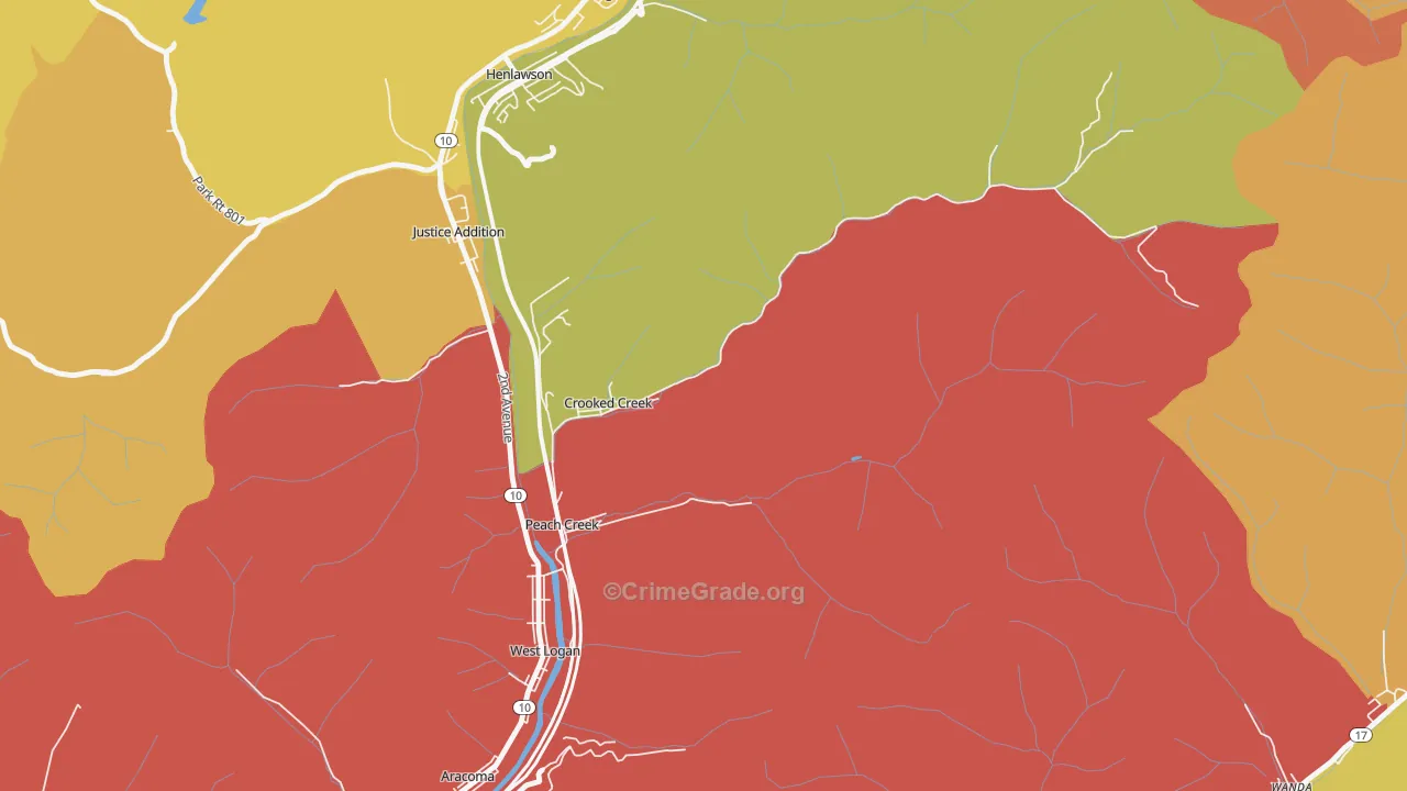 25639, WV Map of Drug-Related Crime Rates
