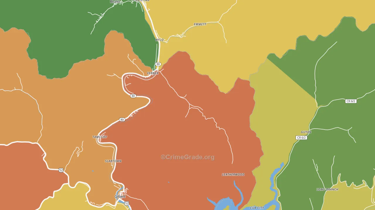 25650, WV Map of Drug-Related Crime Rates