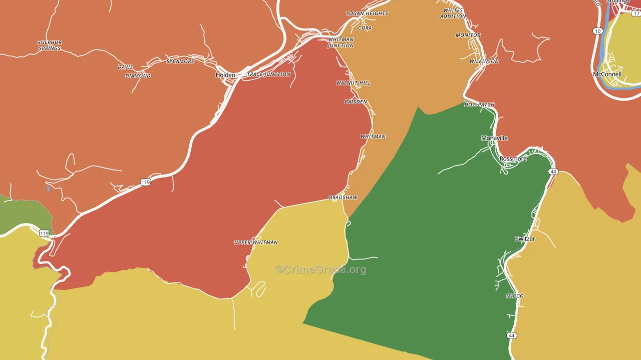 25652, WV Map of Drug-Related Crime Rates