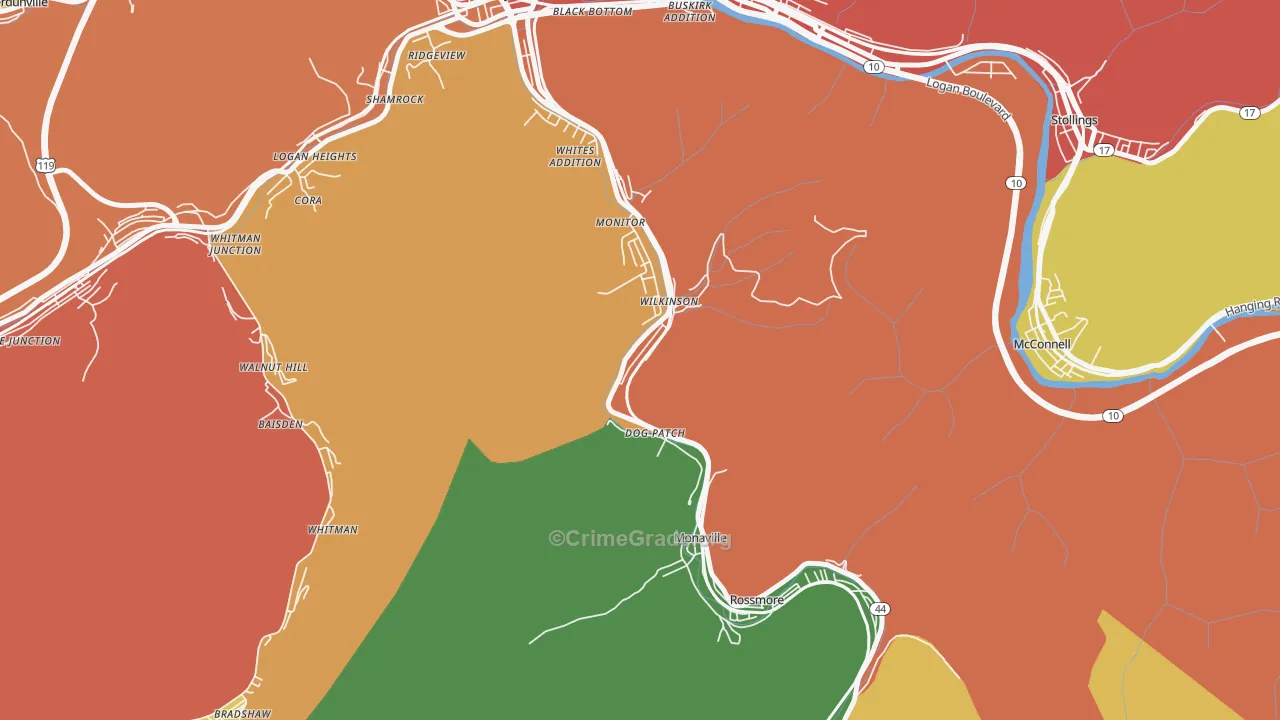 25653, WV Map of Drug-Related Crime Rates