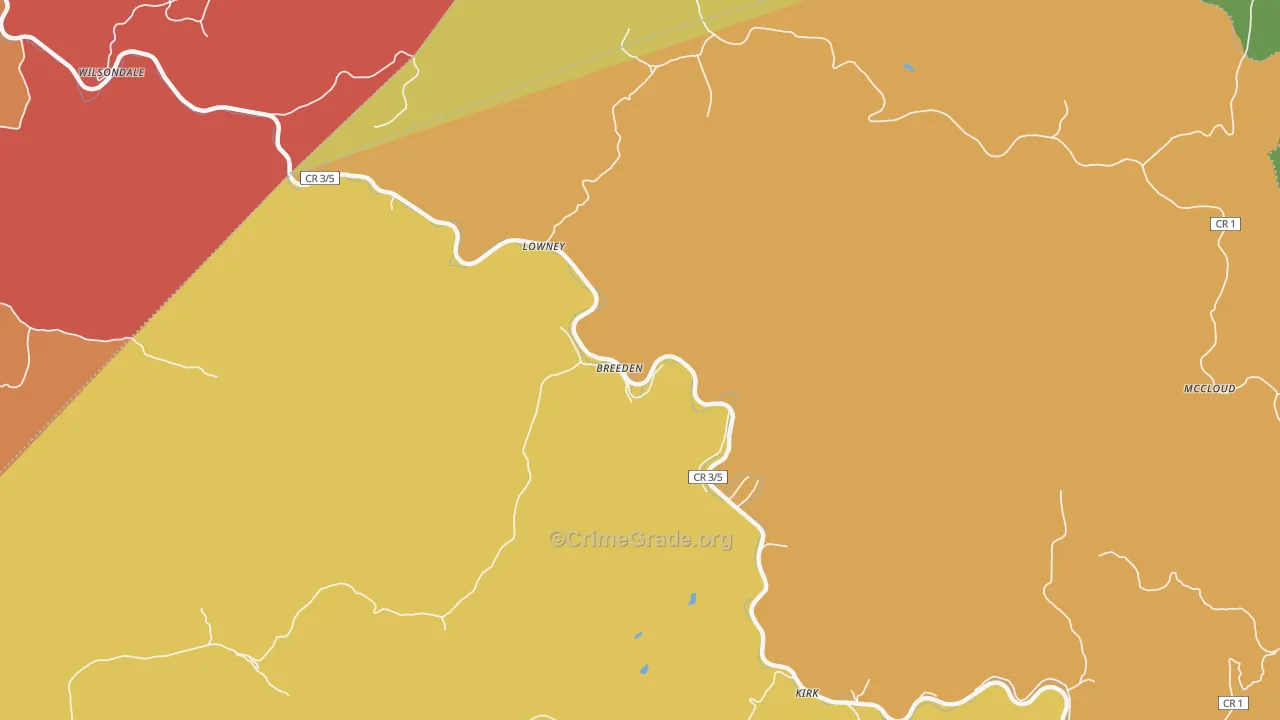 25666, WV Map of Drug-Related Crime Rates