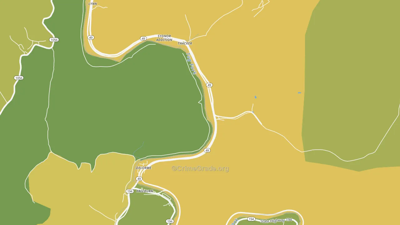 25672, WV Map of Drug-Related Crime Rates