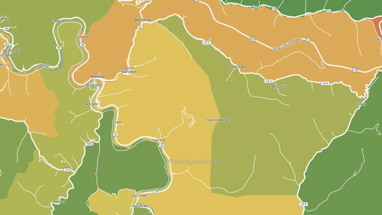 25678, WV Map of Drug-Related Crime Rates