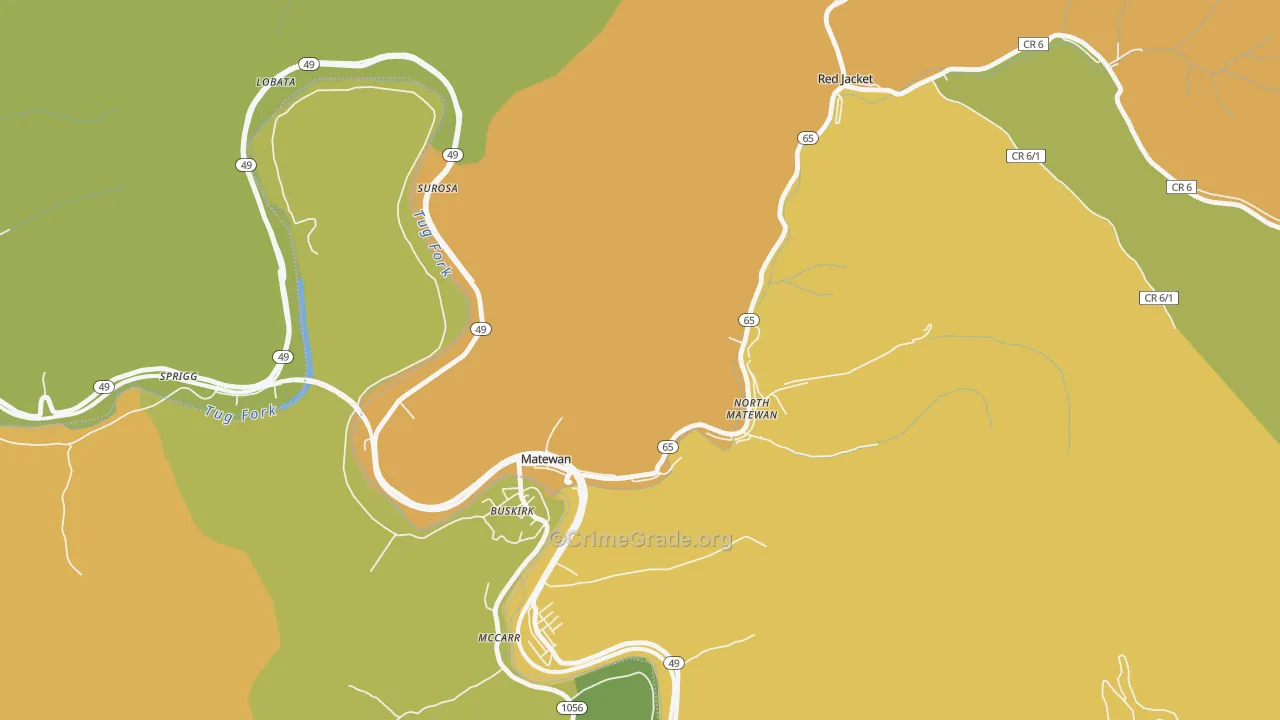 25688, WV Map of Drug-Related Crime Rates