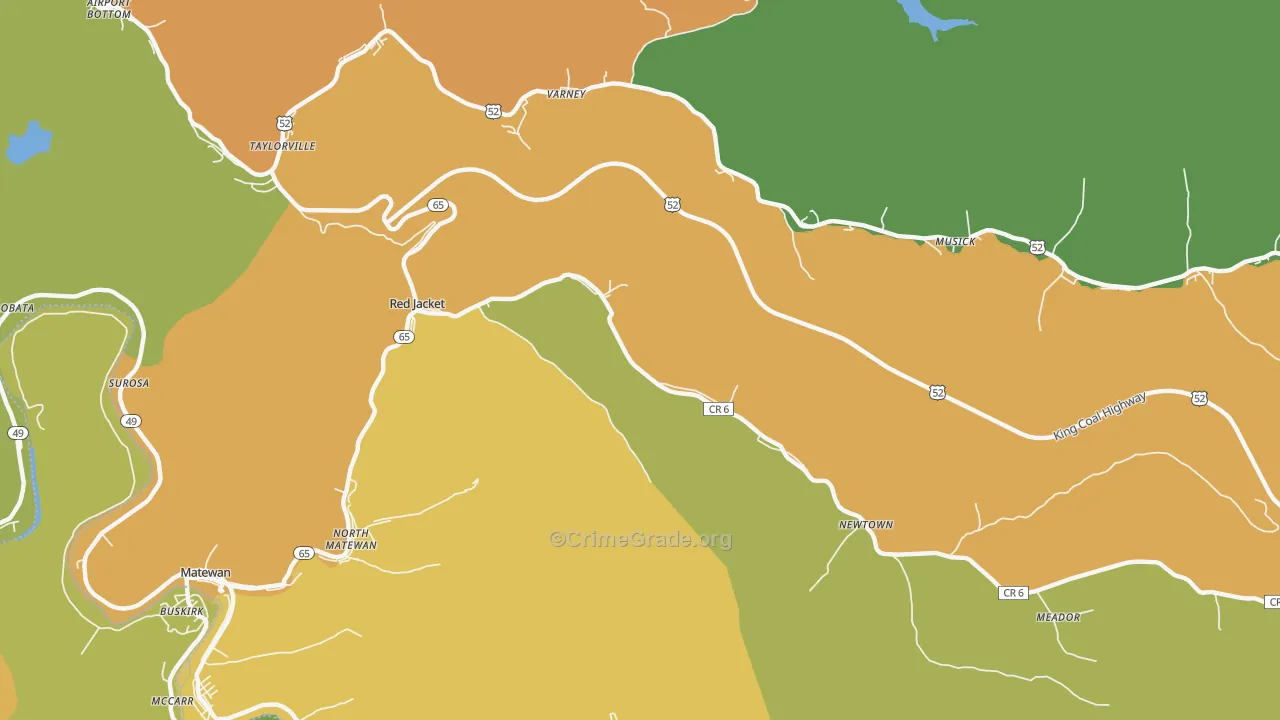 25692, WV Map of Drug-Related Crime Rates