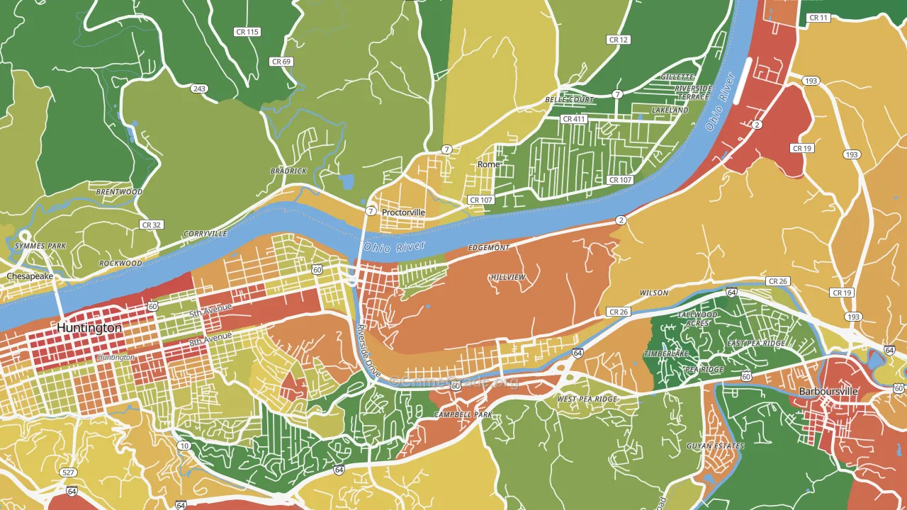 25702, WV Map of Drug-Related Crime Rates