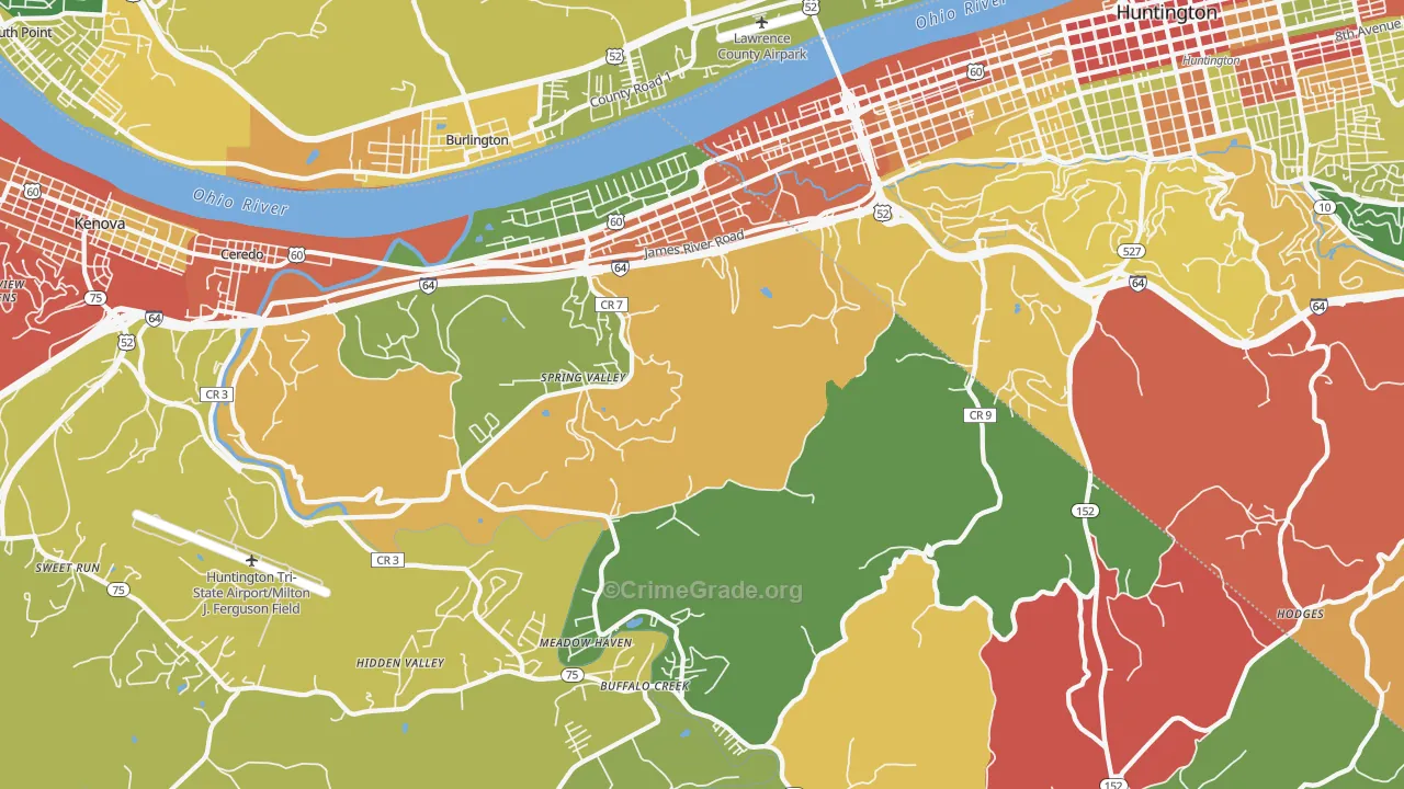 25704, WV Map of Drug-Related Crime Rates