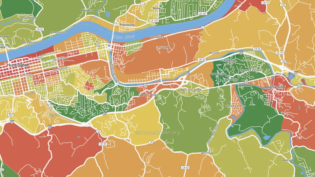 25705, WV Map of Drug-Related Crime Rates