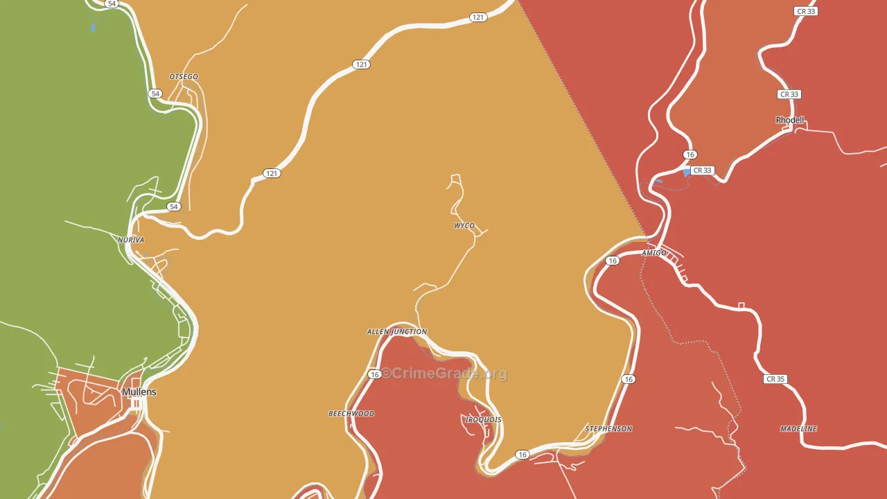 25810, WV Map of Drug-Related Crime Rates