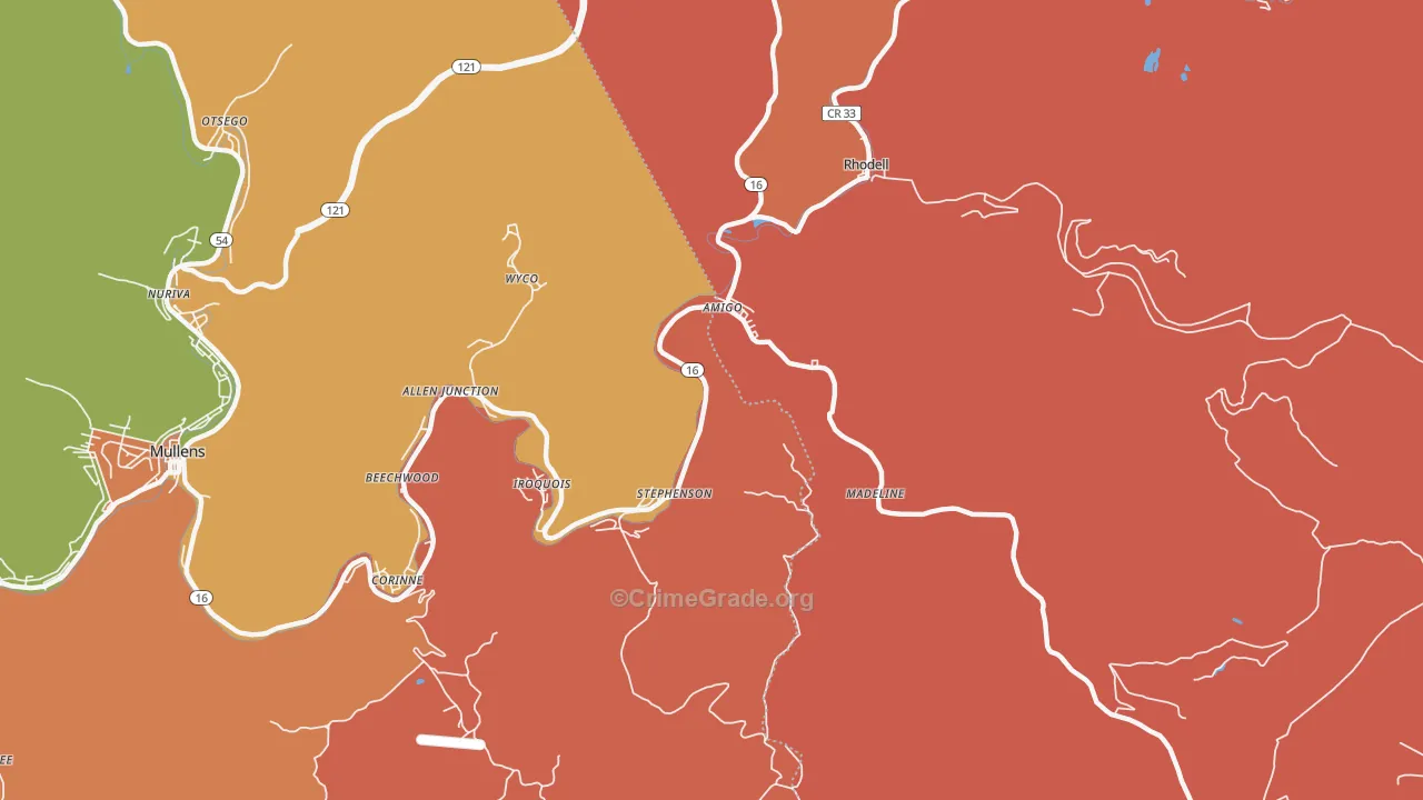 25811, WV Map of Drug-Related Crime Rates