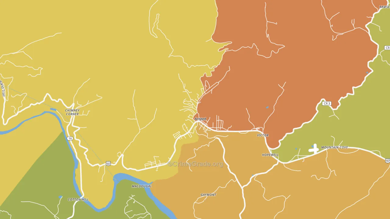 25812, WV Map of Drug-Related Crime Rates